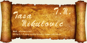 Tasa Mikulović vizit kartica